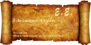 Edelmayer Ervin névjegykártya